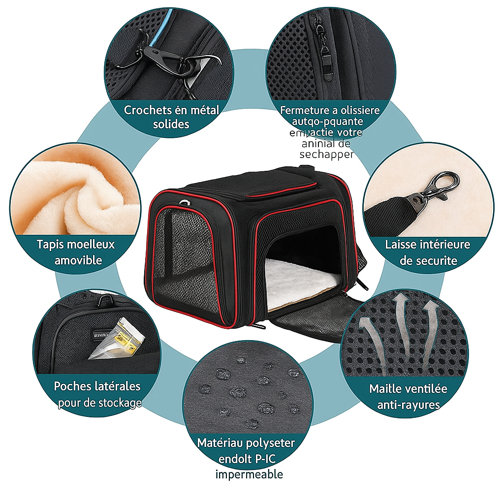 Galaxy pets Sac de transport extensible pour grands chats et petits chiens