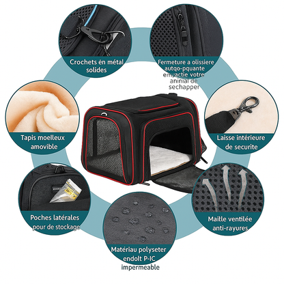 Galaxy pets Sac de transport extensible pour grands chats et petits chiens